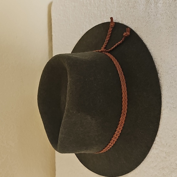 NWT Treasure & Bond Double -Braid Wool Felt Fedora Adjustable Hat Olive - Picture 1 of 16